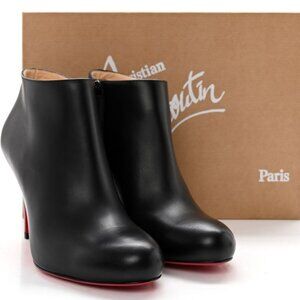 Christian Louboutin New  Calfskin Belle 85 Ankle Boots Booties 35.5 Black